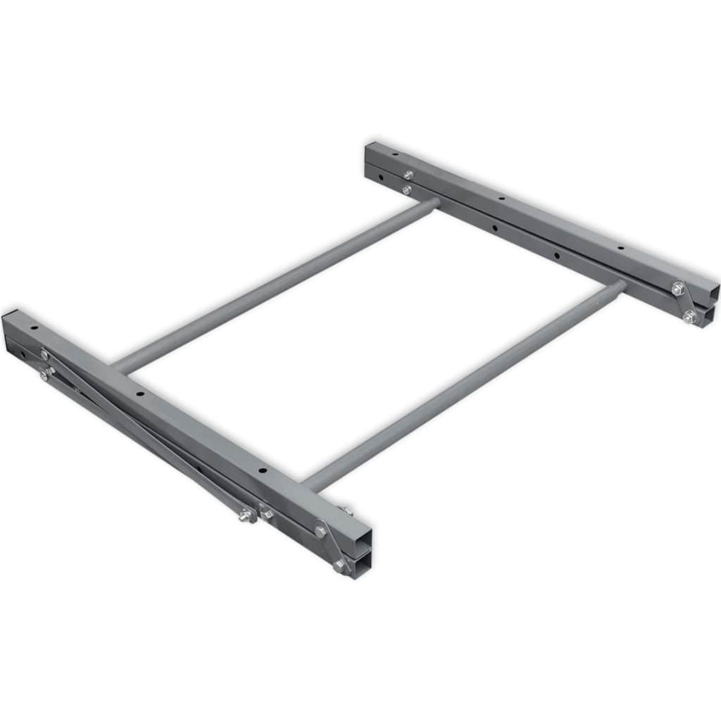 Scaffale per pneumatici argentato in acciaio zincato, pieghevole, regolabile da 81 a 122 cm di larghezza, portata fino a 136 kg, supporto da parete per pneumatici, portabiciclette