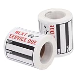 EXQUIMEUBLE 2ロール 防水オイル交換ステッカー 車用サービスリマインダーラベル 粘着プ 自動車メンテナンススケジュール管理に