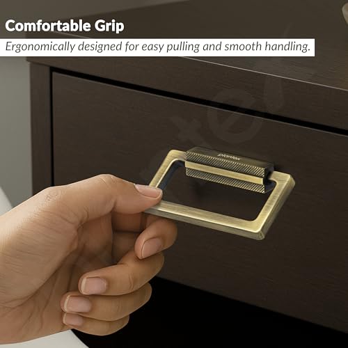 Image of Plantex Rajwadi Drawer Kadi /3.5 Inch Drawer Handle /Pull-Push Kadi for Home /Office Cabinet - Pack of 1 (Brass Antique)