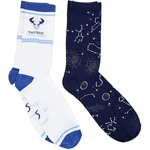 Taurus Zodiac Sign Crew Socks for Women and Men (2 Pairs)
