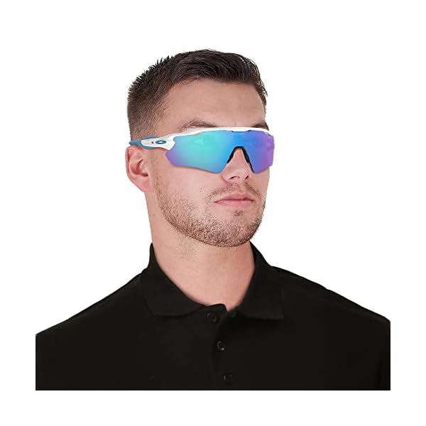 Oakley Men's OO9208 Radar EV Path Rectangular Sunglasses, Polished White Blue/Prizm Sapphire, 38 mm - Image 8
