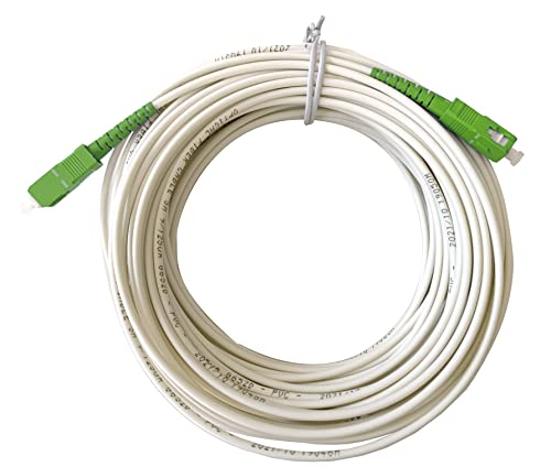 {Cable Fibra Optica Router 3M Cables Fibra Optica D.Square - Cable de Fibra Óptica 3m Monomodo Simplex G657A2 9/125µm LSZH, Latiguillo Blanco FTTH SC/UPC-SC/UPC, Compatible...