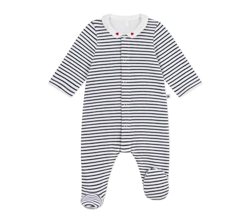 Pequeño Barco Pijamas Bebé Terciopelo Impreso A0dr101 Ropa de Noche Mixta Bebé (1 Unidades), Blanco Azul, 12 Meses