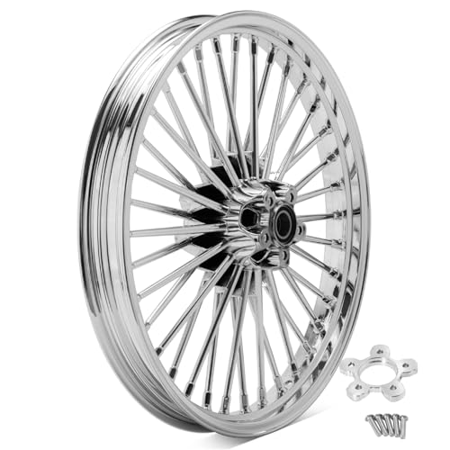 TOFR 21x2.15 Front Wheel Rim Cast Big Fat Spoke 21inch Chrome For Harley Heritage Softail Classic FLSTC Deluxe FLSTN Fat Boy FLSTF Deuce FXSTD Springer FLSTS Softail FXST Night Train FXSTB 2000-2006