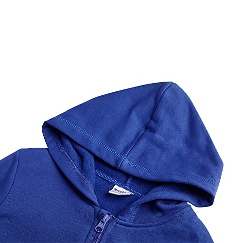 Image of Spring&Gege Youth Solid Fleece Hoodies Soft Full Zip Hooded Sweatshirts for Children (3-12 Years)