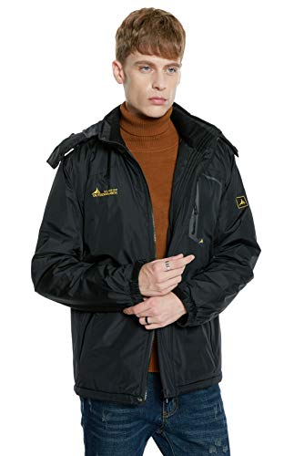 Romance Zone Abrigo de Algodón para Hombre, Invierno Chaqueta Caliente Cazadoras De Plumas Calor Grueso Cremallera Manga Larga Impermeable Chaquetas con Capucha