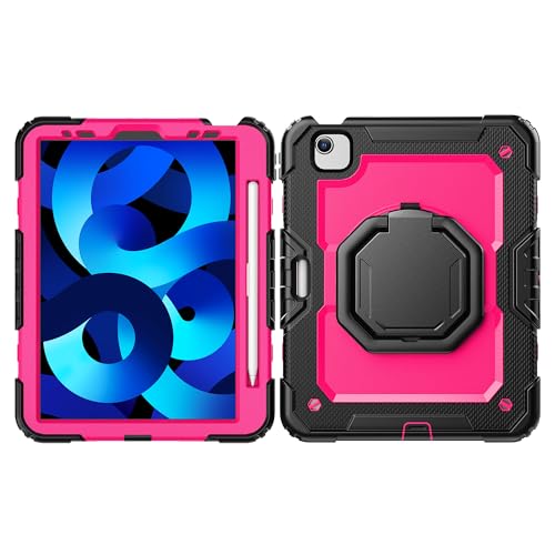 Coque iPad Air 5/4 10.9 rose avec protège-écran et porte-crayon