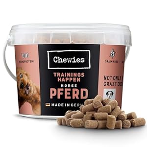 Chewies Trainingshappen Pferd – Monoprotein Snack für Hunde – 300 g – getreidefrei & zuckerfrei – Softe Leckerlies fürs Hundetraining – hypoallergen