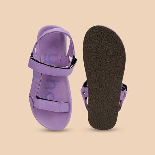 Image of YOHO EVA Sandals for Women | EVA sole | Comfortable cushioned sole with TPR base | Lightweight | Soft skin friendly straps | Adjustable straps | Velcro closure | Vibrant colour options