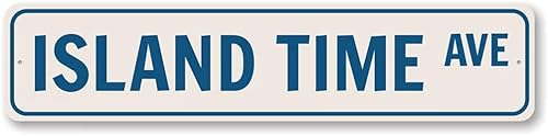 Letrero de Island Time Ave, letrero de calle de playa personalizado, letrero de amante del océano, decoración de casa de playa, letrero de aluminio