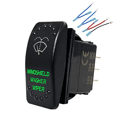 Image of Windshield Wiper Washer Rocker Switch 7 PIN (ON)-Off-ON Toggle Switch for Car Boat Yacht Van Pickup SUV SXS 12V 24V