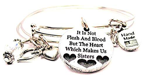 ChubbyChicoCharms It Is Not The Flesh And Blood But Heart Which Makes Us Sisters 2 Piece Bangle Set