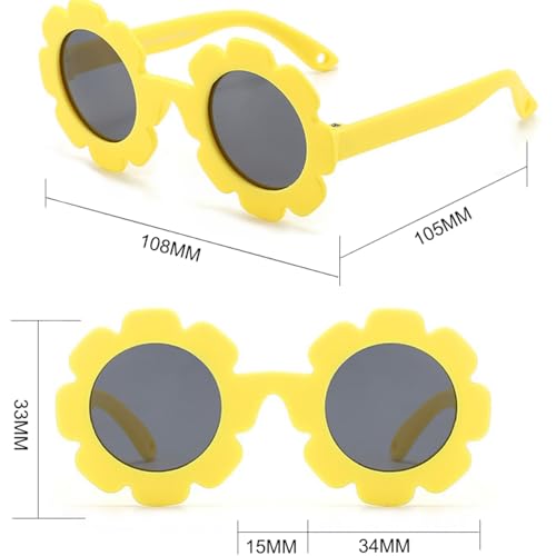 Image of Baby flower sunglasses with strap Girls Flexible Bendable Polarized Sunglasses for Newborn Girls Age 0-24 Months