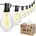 Tenmiro 60FT Outdoor String Lights, Waterproof 16+1 Edison Shatterproof Bulbs Led Outside Patio Lights for Porch Deck Garden Backyard Balcony Wedding Party Decor