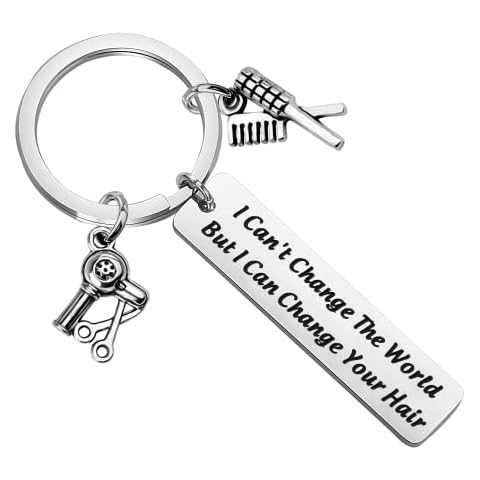 Hair Stylist Keychain Salon Gift for her Beautician Gift Hair Dresser Hairstyling Gift, Change Your Hair, S Cover