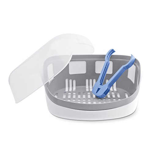 Image of Microwave Steam Sterilizer - Removes 99.9% of Dirt Quickly and Naturally with The Power of steam, White /Grey