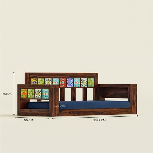 Image of Wooden Swing for Balcony | House Swings for Living Room | Wooden Hammock Swing Sofa with Chain & Complete Accessories for Indoor, Outdoor, Balcony & Garden | Sheesham Wood, Walnut Finish