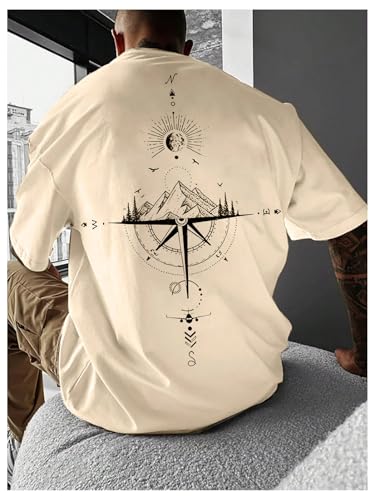 GORGLITTER Men's Drop Shoulder Graphic Tee T-Shirts Crewneck Short Sleeve Casual Summer Tops4