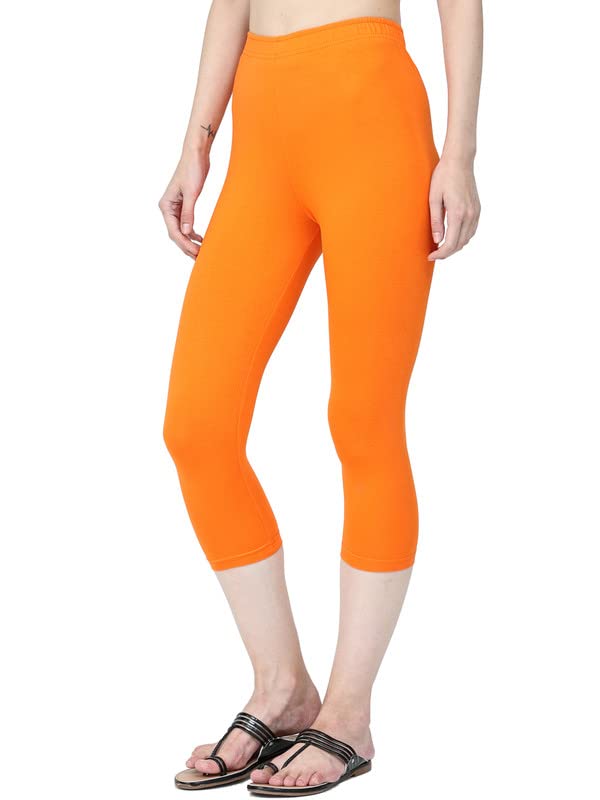 Image of Robinbosky Premium Stretchable Cotton Capri Legging for Women | Suitable for Formal wear & Casual wear | High-End Elastic Makes. The Leggings Squat Proof and Durable for Travel, Yoga, & Workout.