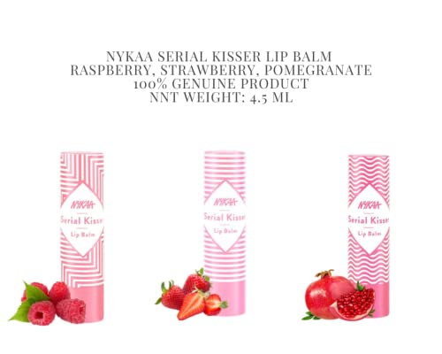 Nykaa Serial Kisser Lip balm Combo of 3 (Raspberry, Strawberry, Pomegranate)-image-17