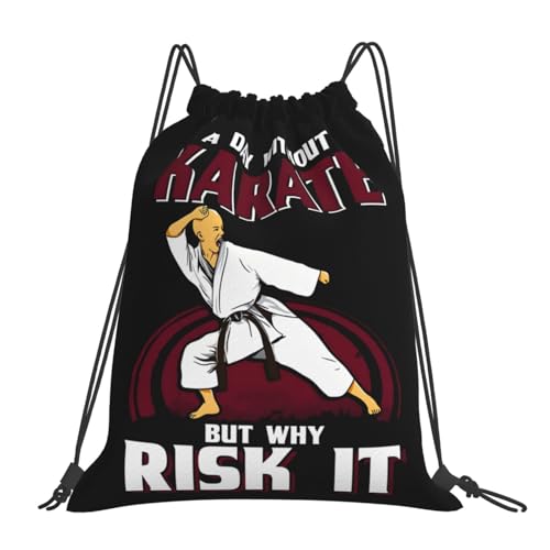 Amante Del Karate - Kyokushin Karate Artes Marciales Un Día Sin Karate Cordón Bolsa Casual Bolsas Con Cordón Moda Saco De Gimnasio Para Gimnasio Yoga Deporte