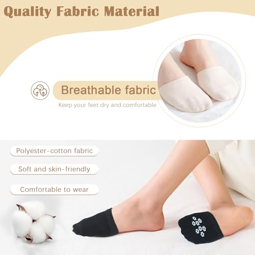 Image of 15 Pairs Half Socks for Women Mules, Toe Socks Women No Show Non-Skid Clog Socks Toe Topper Socks for Women, Socks for Mules and Slides (Black, White, Skin)