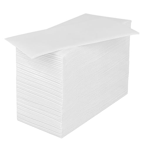SUZZYVINE Paper Towel Linen Feel Disposable Guest Hand Towels for Bathroom Dinner and Wedding White Napkins Soft and Absorben 20×40cm Pack of 100