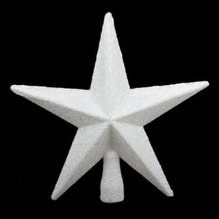 White Glitter Star Christmas Tree Topper (20cm)