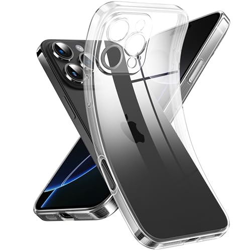 Supdeal Crystal Clear Case for iPhone 16 Pro, [Not Yellowing] [Camera Protection] [Military Grade Drop Tested] Transparent Shockproof Protective Soft Silicone Slim Cover, 6.3 inch, Transparent