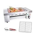 Indoor Barbecue Electric Grill, Indoor Smokeless Grill indoor Yakitori grill hibachi Grill Commercial and Family use Griddle Korean BBQ Grill, Suit for Cafe Restaurant Party Buffet 120V,1800W