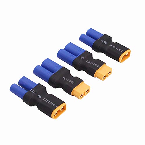 4pcs adaptadores sin cable XT60 a EC5 macho hembra miniatura 2