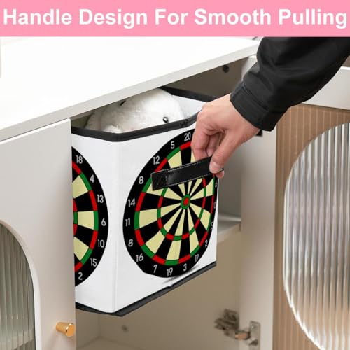 Boîte de rangement avec poignées cube pliable motif cible sport - 7