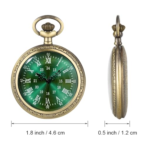 Image of Vintage Quartz Pocket Watches for Men with Chains, Analog Pocket Watch for Women, Gifts for Dad /Grandpa Gifts for Him for Birthday