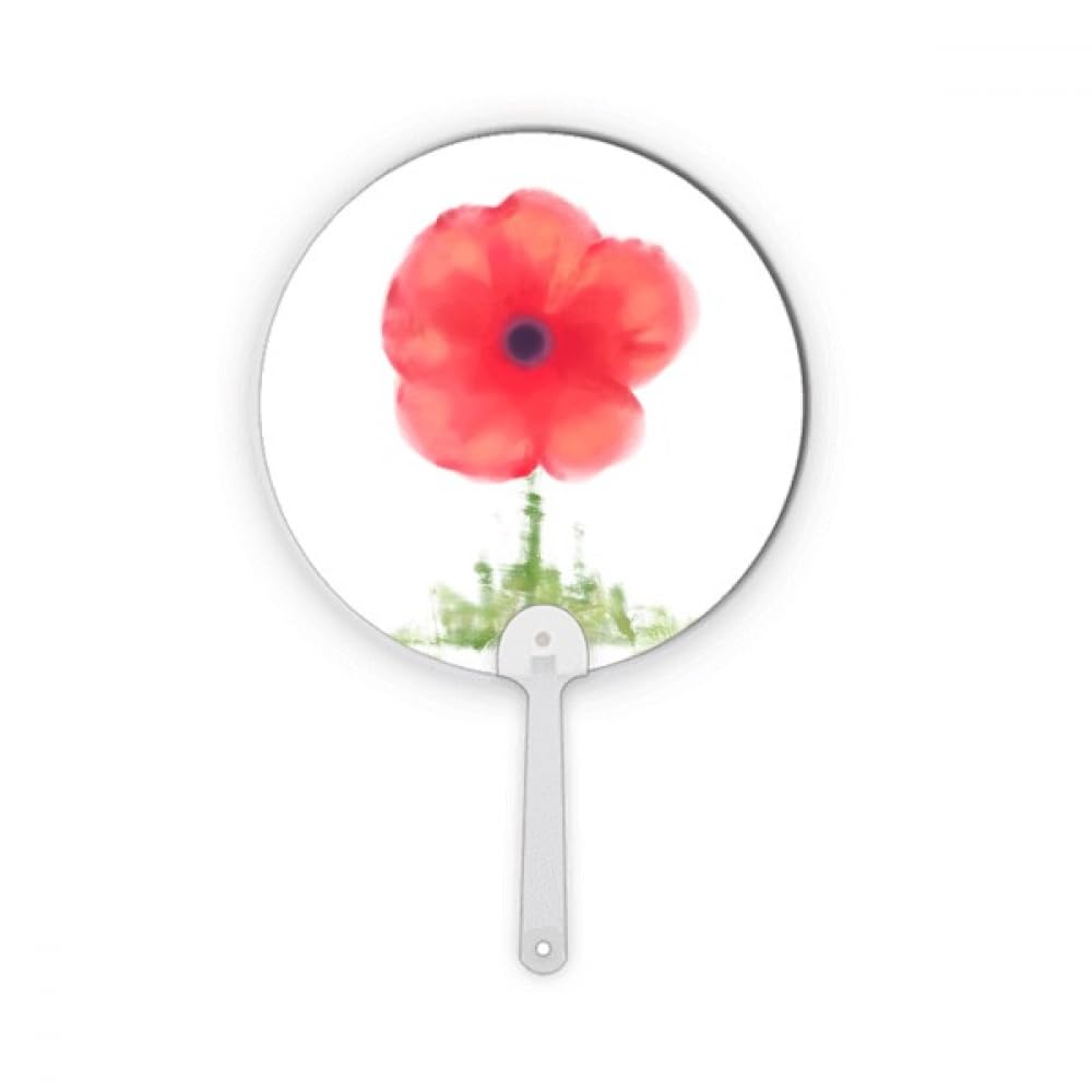 Éventail rond en plastique rouge décoration maïs aquarelle pour ornement traditionnel