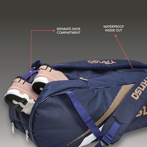 Image of TANSO T-Blast Badminton Kit Bag | Spacious Racket Bag with Two Large Compartments and Separate Shoe Compartment | Front Zipper Pocket and Adjustable Straps