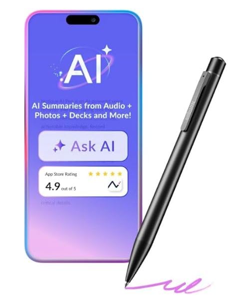 Notique AI Pen | Pocket AI Voice Recorder | Audio Recorder | Discreet Recording Device | AI Summarize & Transcribe for Multi-File & Meeting Timeline | No Monthly Fees