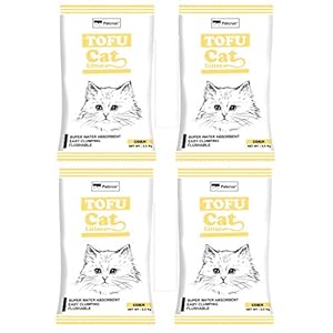 Petcrux Tofu Cat Litter | Natural Flushable Clumping Litter | Plant Based Biodegradable | Ultra Odour Control | Dust Free | Low Tracking Cat Litter Total 24L – 10kg (Corn – 4 Packs of 2.5kg)