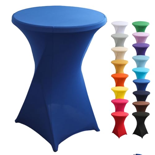Highdi Housse de Table Haute Cocktail, Spandex Extensible Housse pour Table Haute Ronde pour, Mariage, Anniversaire, Fête, événement, Banquet, Décoration...