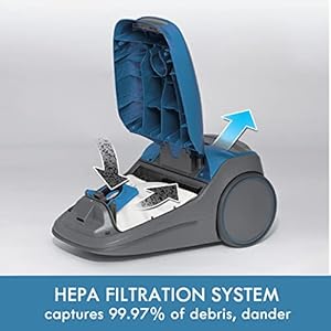 Kenmore Pet Friendly Lightweight Bagged Canister Vacuum Cleaner with Extended Telescoping Wand, HEPA, 2 Motors, Retractable Cord, and 4 Cleaning Tools, Blue Kenmore Pet Friendly Lightweight Bagged Canister Vacuum Cleaner with Extended Telescoping Wand HEPA 2 Motors Retractable Cord and 4 Cleaning Tools Blue