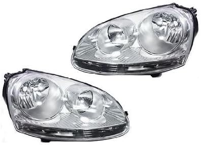 Headlights 05-09 Vw Jetta Rabbit GTI Mk5 / 09 Wagon - Halogen Head Light Lamp - Oe Pair
