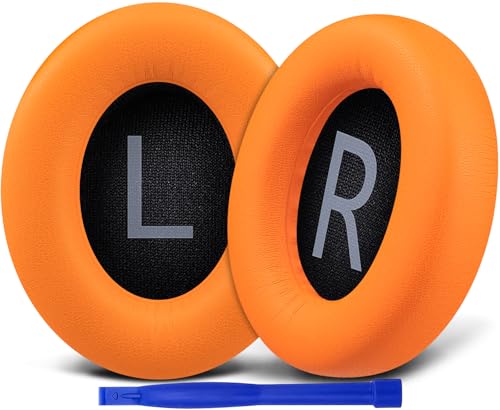 Image of SOULWIT Replacement Earpads for Bose 700 (NC700) Wireless Headphones, Ear Pads Cushions with Softer Protein Leather, High-Density Noise Cancelling Foam, Added Thickness - Orange