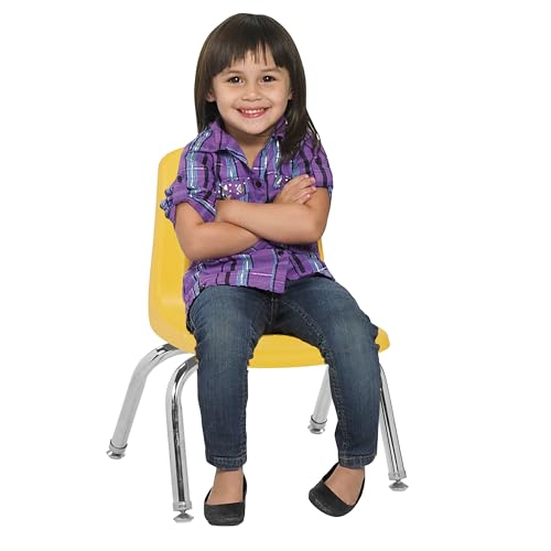 Image of Factory Direct Partners 10 inch School Chairs, Stackable Kids Classroom Chair, Set of 6 Stacking Preschool Chair with Swivel Glides For Daycare and Early Childhood Learning Centers, Assorted Colors