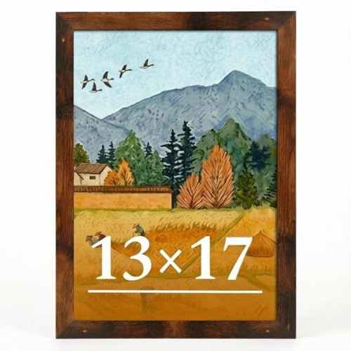 Veleclo 13x17 Picture Frame for Wall Display 13x17 Brown Picture Frame with Shatter Resistant Plexiglass Stable and Sturdy 13 x 17 Poster Frame for Wall Display Handpicked Gift Collection 1 Pack