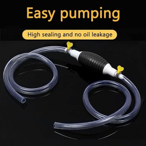 Image of Manual Fuel Transfer Pump with Hand Siphon Bulb Pipe for Petrol Diesel Water Liquid Transfer Portable Pump