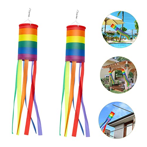 Drapeaux windsock arc-en-ciel légers et rotatifs pour décoration extérieure