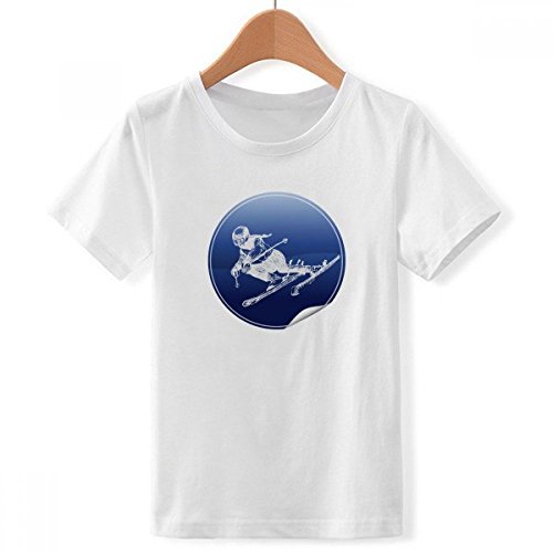 T-shirt ski rétro blanc pour garçon idéal pour le collège