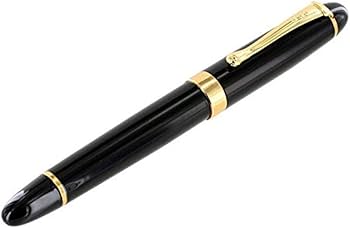18金ペン先 黒万年筆 Amazon | 金色の18kgpブロードペン先の中型で で な高級万年筆450