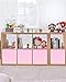ELUCHANG Sequin Cube Storage Bins 10 x10 x 10 inches Organizer Container Foldable Fabric Closet Organizer Boxes Baskets for Shelves,Toys,Bedroom(4PCS,Pink)