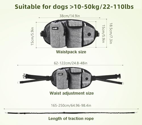 Pecute Hundeleine für Hunde, bis zu 110 kg, stoßfest, bequem, reflektierende Nähte, ideal zum Laufen, Joggen und Gehen (weiß)