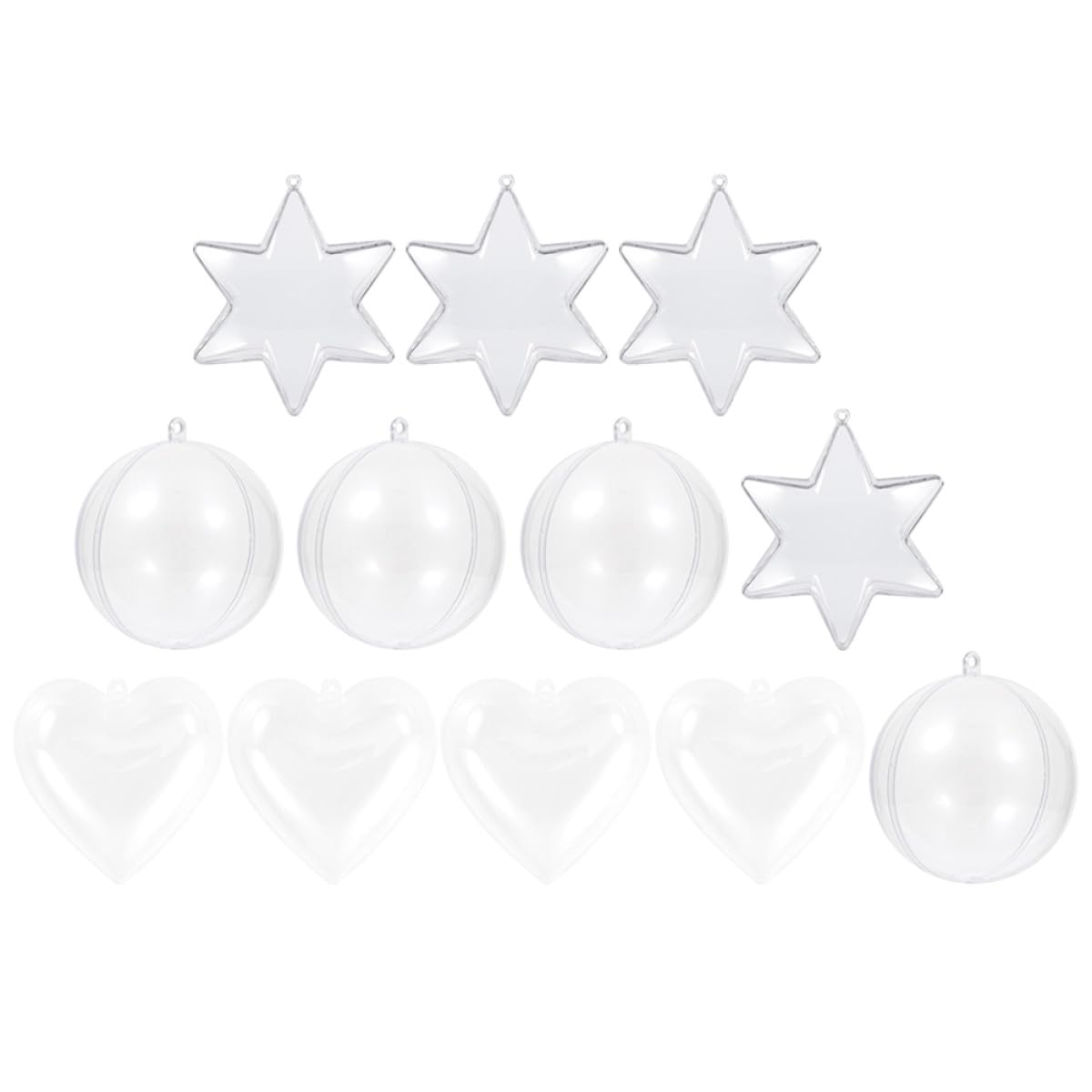 Boules en plastique transparentes à remplir SOLUSTRE pour décoration de Noël x15